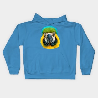 Blue and Yellow Macaw Kids Hoodie